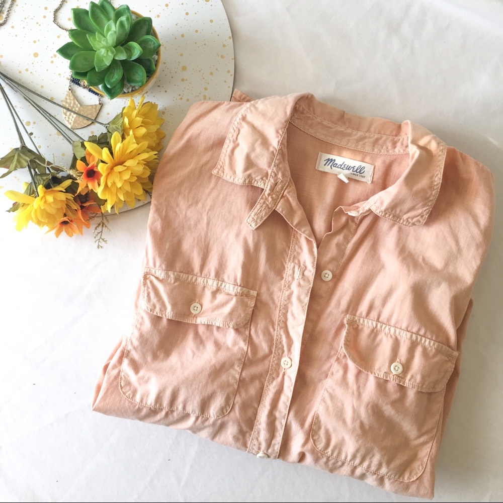 Madewell lightweight tomboy workshirt in Peach